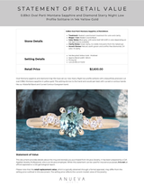 0.89ct Oval Parti Montana Sapphire and Diamond Starry Night Low Profile Solitaire in 14k Yellow Gold