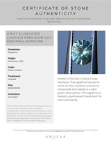 0.91CT ELONGATED CUSHION PRECISION CUT MONTANA SAPPHIRE, GREEN YELLOW, 6X5X3.5MM