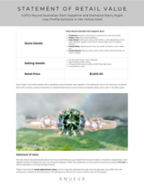 0.97ct Round Australian Parti Sapphire and Diamond Starry Night Low Profile Solitaire in 14k Yellow Gold