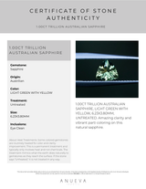1.00CT TRILLION AUSTRALIAN SAPPHIRE, LIGHT GREEN WITH YELLOW, 6.23X3.80MM, UNTREATED EARLY ACCESS