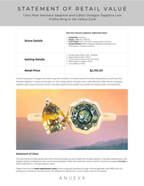 1.01ct Pear Montana Sapphire and 0.80ct Octagon Sapphire Low Profile Ring in 14k Yellow Gold