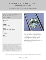 1.04CT PRECISION CUT OVAL MONTANA SAPPHIRE, MINTY LIGHT GREEN YELLOW, 6X5MM