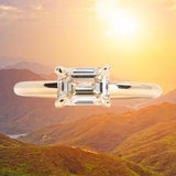 East - West Plain Classic 4-Prong Solitaire- Setting