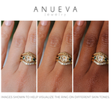 1.05ct GIA Antique Old European Cut Diamond and Trillion Madagascar Sapphire Antique Style Compass Set Low Profile Ring with Milgrain in 18k Yellow Gold