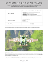 1.06ct Elongated Cushion Australian Parti Sapphire and Diamond Starry Night Low Profile Solitaire in 14k Yellow Gold