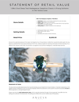 1.08ct Oval Deep Teal Madagascar Sapphire Classic 4 Prong Solitaire in 14k Yellow Gold