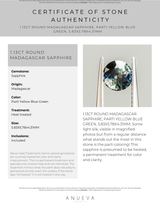 40% OFF 1.13CT ROUND MADAGASCAR SAPPHIRE, PARTI YELLOW BLUE GREEN, 5.83X5.78X4.31MM