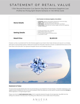 1.13ct Round Precision Cut Denim-Sky Blue Montana Sapphire Low Profile Six Prong Split Shank Solitaire in 14k White Gold