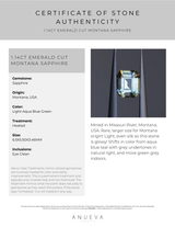 1.14CT EMERALD CUT MONTANA SAPPHIRE, LIGHT AQUA BLUE GREEN, 6.5X5.50X3.46MM