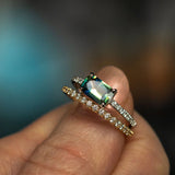 Low Profile Solitaire with Pavé Set Diamonds - Setting