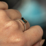 Low Profile Solitaire with Pavé Set Diamonds - Setting