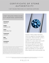1.19CT ROUND PRECISION CUT MONTANA SAPPHIRE, OCEAN BLUE TEAL, 6X4MM