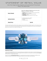 1.22ct Parti Nigerian Blue Sapphire and Lab Diamond Three Stone Ring in 14K White Gold