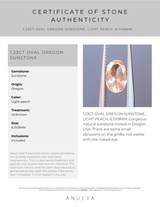 1.23CT OVAL OREGON SUNSTONE, LIGHT PEACH, 6.11X9MM