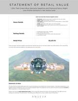 1.23ct Teal Green-Blue Montana Sapphire and Diamond Starry Night Low Profile Solitaire in 14k Yellow Gold