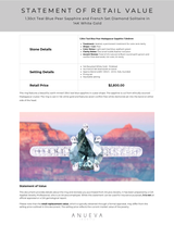 1.30ct Teal Blue Pear Sapphire and French Set Diamond Solitaire in 14K White Gold