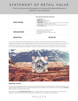 1.31ct Grey Diamond Evergreen 4-Prong and Scattered Diamond Solitaire in 14k rose Gold