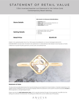 1.33ct Inverted Asscher cut Diamond in 14k Yellow Gold Contemporary Bezel Setting