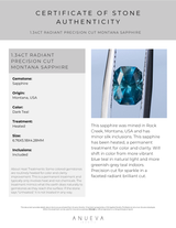 1.34CT RADIANT PRECISION CUT MONTANA SAPPHIRE, DARK TEAL, 6.76X5.18X4.28MM