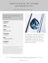 1.36CT PEAR MONTANA SAPPHIRE, PARTI BLUE WHITE, 7.76X6.42X3.89MM, UNTREATED