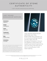 1.40CT ROUND MADAGASCAR SAPPHIRE, SILKY TEAL, 6.53X4.47MM EARLY ACCESS