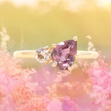 1.41ct Ruby and 0.25ct Antique Old European Cut Diamond Ring in 18k Yellow Gold