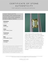 40% OFF 1.50CT BAGUETTE AUSTRALIAN SAPPHIRE, LIGHT YELLOW GREEN, 6.36X4.38X4.79MM