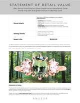 1.58ct Fancy Oval/Cushion Green Sapphire and Moissanite Three Stone ring with Evergreen texture in 18k Rose Gold