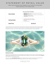 1.60ct Oval Australian Parti Sapphire Low Profile Six Prong Split Shank Solitaire in 14k Yellow Gold