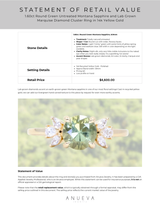 1.60ct Round Green Untreated Montana Sapphire and Lab Grown Marquise Diamond Cluster Ring in 14k Yellow Gold