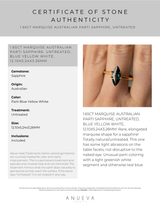 40% OFF 1.65CT MARQUISE AUSTRALIAN PARTI SAPPHIRE, UNTREATED, BLUE YELLOW WHITE, 12.10X5.24X3.26MM