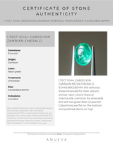 1.70CT OVAL CABOCHON ZAMBIAN EMERALD, NEON GREEN, 9.04X6.98X3.80MM