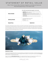 1.76ct Trillion Ocean Blue Montana Sapphire and Natural Diamond Mountainscape Ring in 14k Yellow Gold