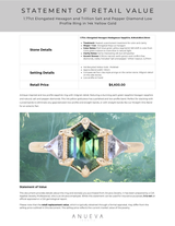 1.77ct Elongated Hexagon and Trillion Salt and Pepper Diamond Low Profile Ring in 14k Yellow Gold