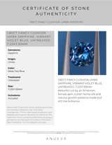 1.80CT FANCY CUSHION UMBA SAPPHIRE, VIBRANT VIOLET BLUE, UNTREATED, 7.23X7.93MM