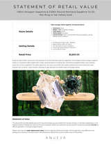 1.80ct Hexagon Sapphire & 0.69ct Round Montana Sapphire Toi Et Moi Ring in 14k Yellow Gold