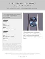 1.91CT ELONGATED FANCY CUSHION MONTANA SAPPHIRE, COLOR SHIFTING PURPLE GREY, 8.72X6.99X4.06MM