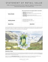 1.98ct Untreated Emerald Cut Parti Nigerian Sapphire Antique-Style Diamond Halo Ring in 14k Green Gold