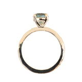 1.44ct Round Precision Cut Montana Sapphire Flat Band 4 Prong Solitaire Evergreen Ring in 14k Yellow Gold