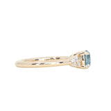 1.01ct Light Teal Montana Sapphire and Diamond Starry Night Low Profile Solitaire in 14k Yellow Gold
