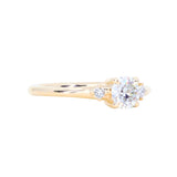 0.52ct Vintage Transitional Cut Diamond and Princess Cut Diamond Rapids Low Profile Ring in 14k Yellow Gold