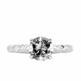 Evergreen 4-Prong Solitaire with Embedded Diamonds, Stackable - Setting