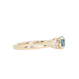 1.01ct Light Teal Montana Sapphire and Diamond Starry Night Low Profile Solitaire in 14k Yellow Gold