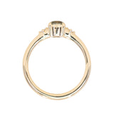 0.71ct Bicolor Round Montana Sapphire and Princess Cut Diamond Rapids Low Profile Ring in 18k Yellow Gold