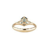 1.46ct Oval Precision Cut Montana Sapphire Low Profile Six Prong Split Shank Solitaire in 14k Yellow Gold