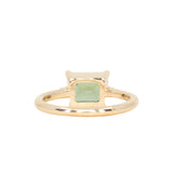 2.24ct Emerald Cut Untreated Madagascar Sapphire and Diamond Low Profile East-West Ring in 14k Yellow Gold