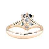 2.08ct Elongated Cushion Cut Sapphire Low Profile Six Prong Split Shank Solitaire in 14k Yellow Gold