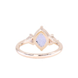 1.93ct Untreated Fantasy Cut Montana Sapphire and Diamond Antique Milgrain Three Stone Low Profile Ring in 14k Yellow Gold