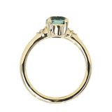 2.01ct Oval Precision Cut Denim Blue Untreated Montana Sapphire and Princess Cut Diamond Rapids Low Profile Ring in 18k Yellow Gold