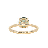 1.97ct Round Precision Cut Montana Sapphire 4 Prong Solitaire Evergreen Ring in 14k Yellow Gold